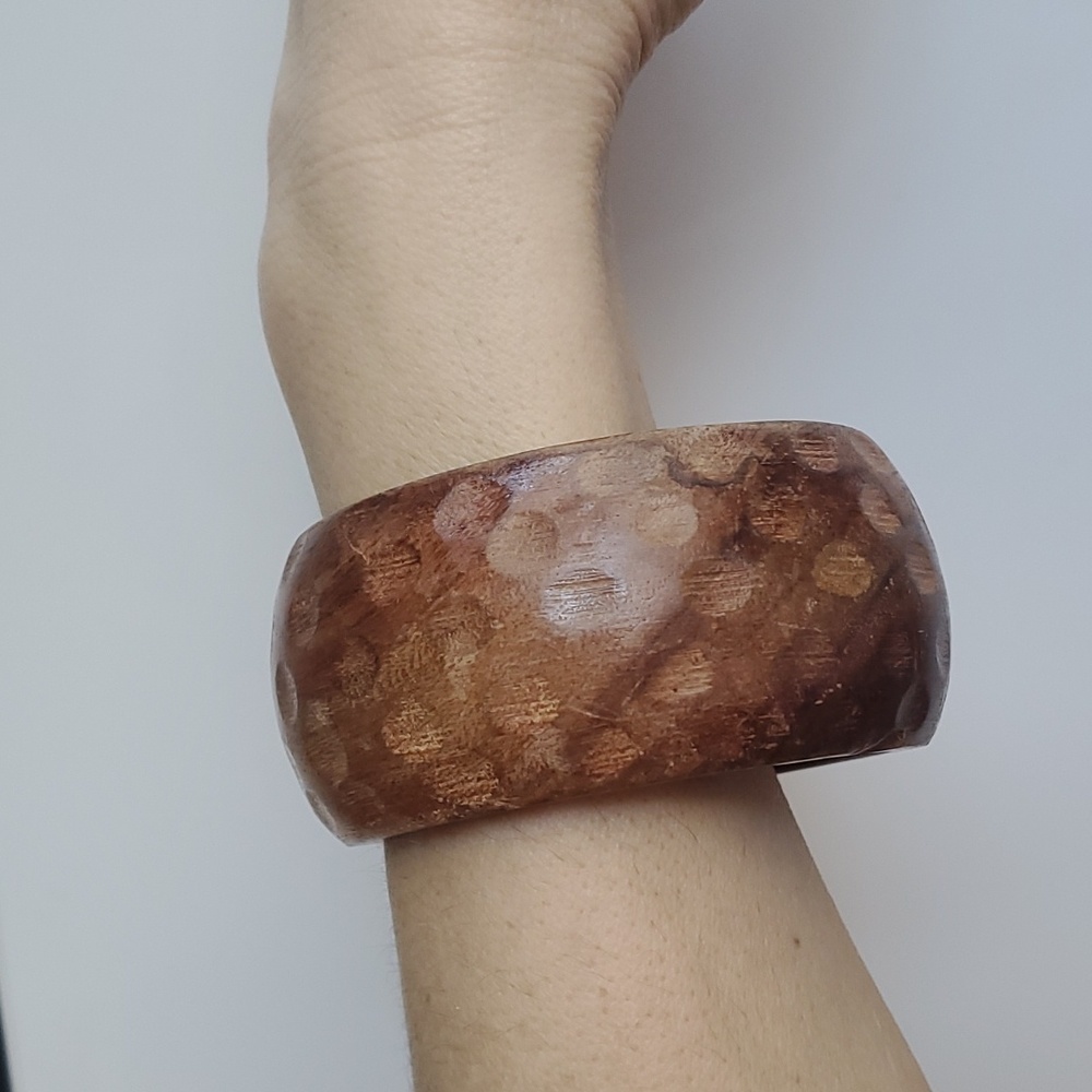 Wooden bangle bracelet